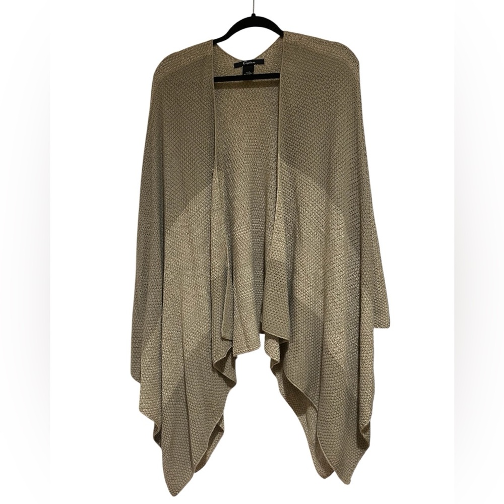 Cejon Tan Cape Sweater with Waterfall Front